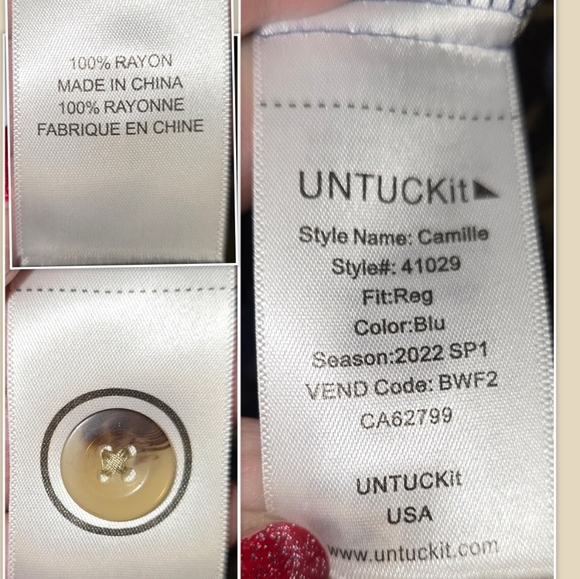 UNTUCKit for Her Camille Tie Sleeve Button Front Floral Print Dress Size 8 or M - Picture 10 of 10